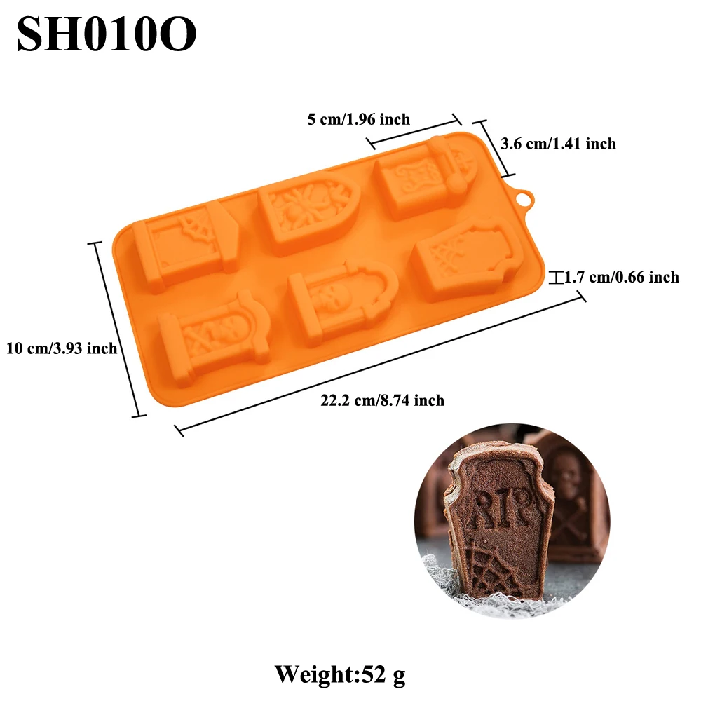 Halloween Silicone Candy Mold Pumpkin Ghost Skull Design Food Grade Silicone Chocolate Mould Ice Cube Tray Fondant Craft Tools view 4