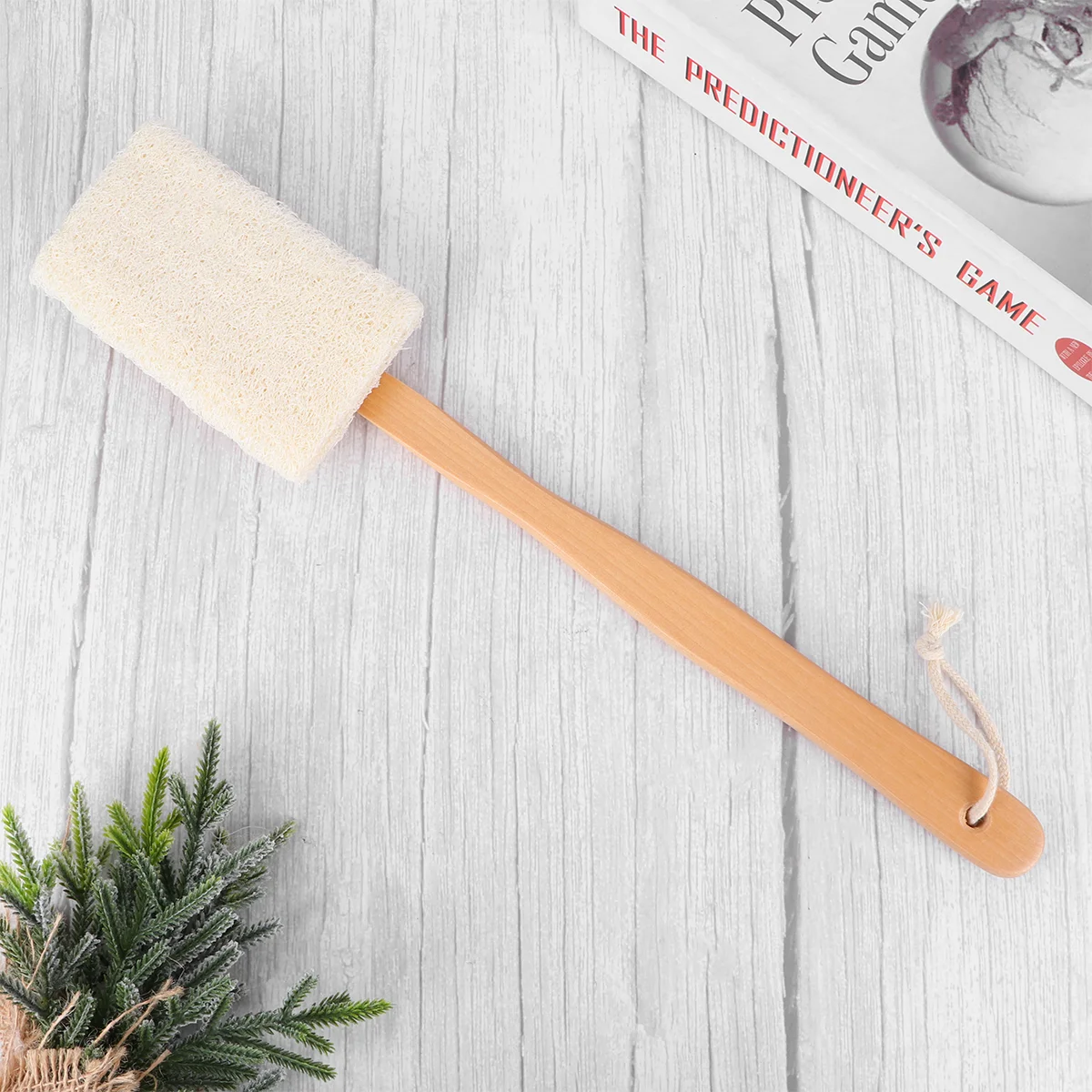 

Natural Loofah Exfoliating Bath Body Brush on A Wooden Handle bath brush scrub brush shower brush exfoliating brush