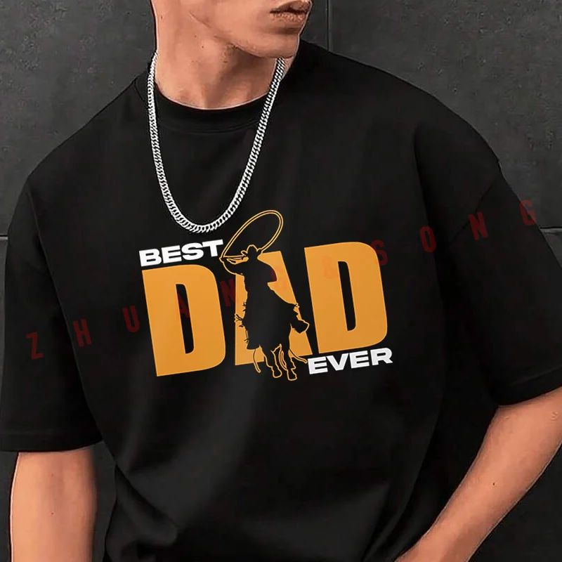 

Best Dad Ever Graphic T-Shirt Men Hip Hop Streetwear Unisex Casual Fashionable Short Sleeve Tops