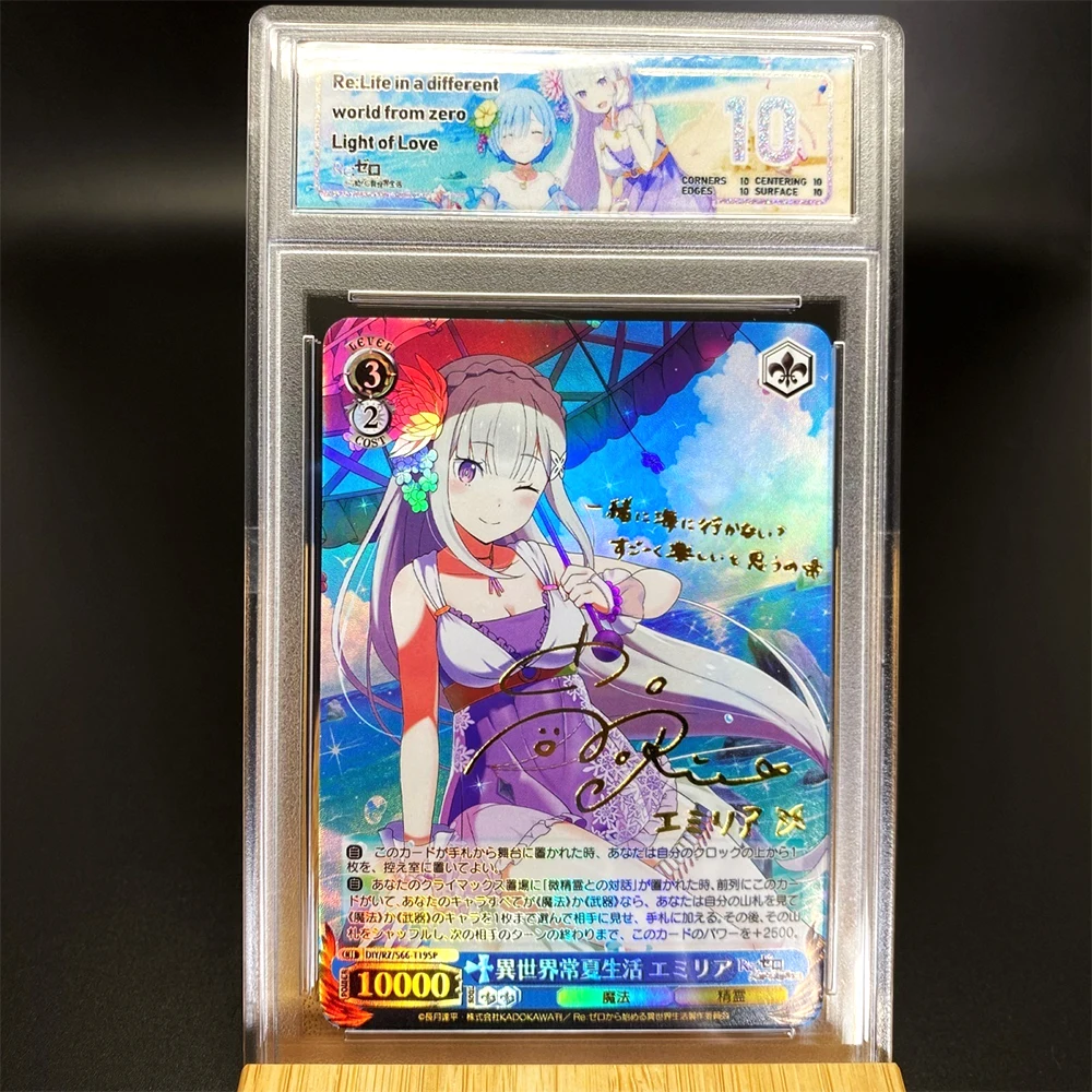 Re Life dans un monde différent de zéro personnages d'anime Rem bricolage jeu fait maison jouets carte de Collection cadeau d'anniversaire de noël