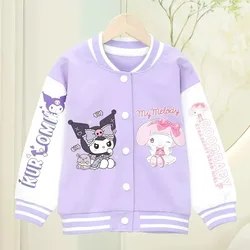 Sanrio Girls Boys Cartoon Melody Jacket Children Teen Coats Spring Autumn Kids Single breasted Jackets Casual Sports Outerwear