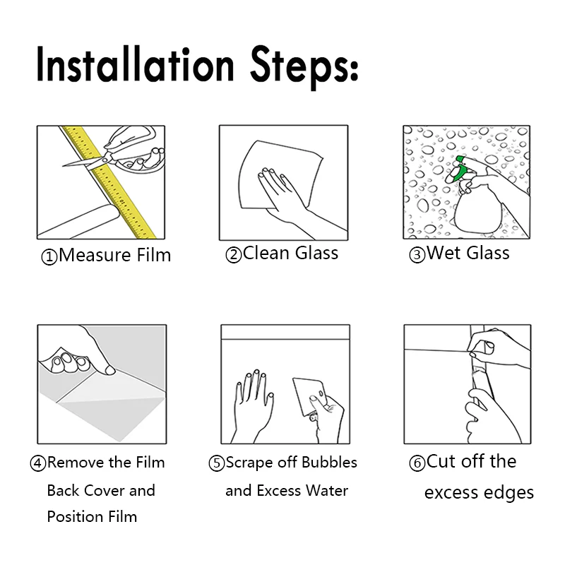 متجمد نافذة الخصوصية فيلم التحكم في الحرارة الأشعة فوق البنفسجية حجب ثابت تتشبث غير لاصق قابلة لإعادة الاستخدام أغطية الأبواب للحمام مكتب المنزل #6