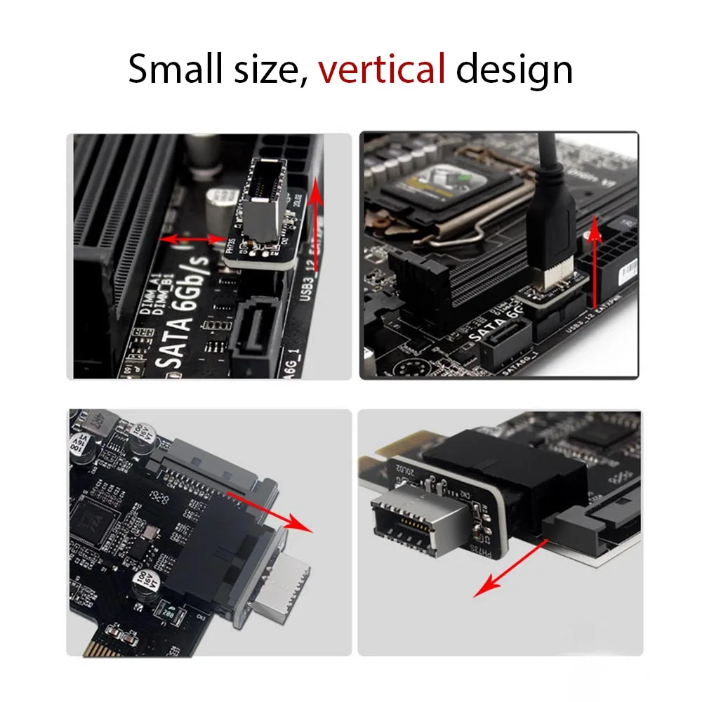 USB 3.0 Internal Header To USB 3.1/3.2 Type C Front Type E Adapter USB3.0 19P/20P To TYPE-E Converter For Computer Motherboard