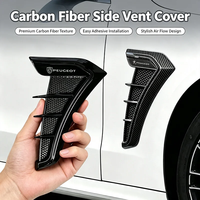Car Fender Vent Decoration Stickers Accessories Tire Valve For Peugeot 206 307 308 3008 207 208 407 408 508 2008 5008 301 4008
