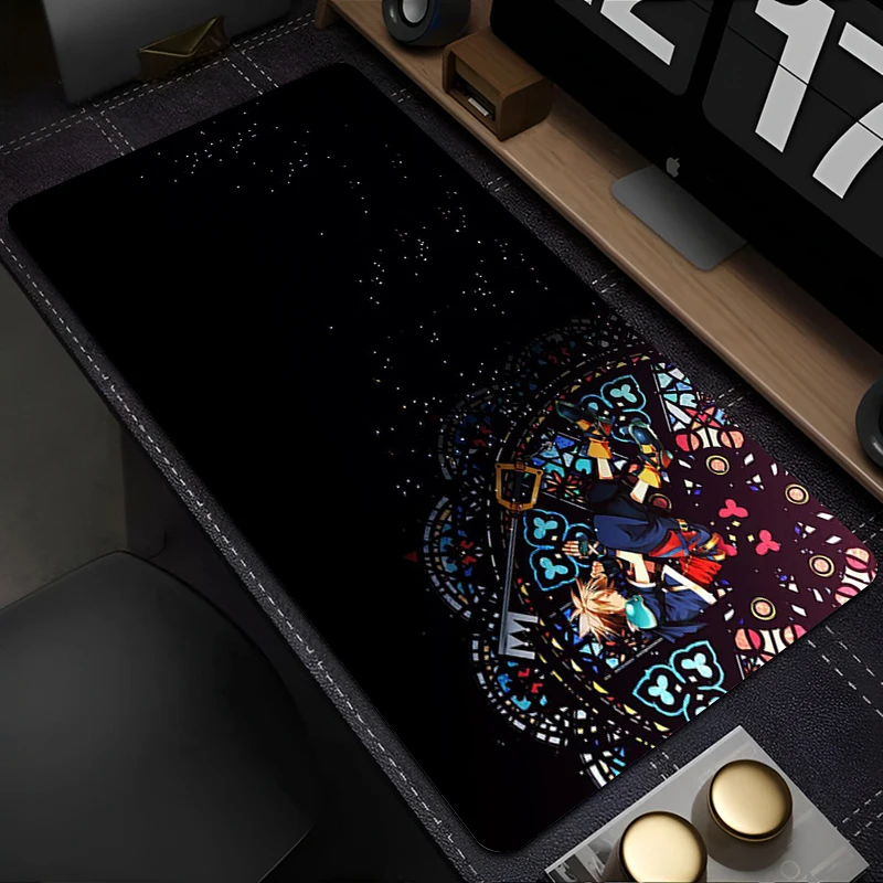 Black And White Anime Desktop Mat Office PC Gaming Accessories Keyboard Mouse Pad Laptop K-Kingdom Hearts Mousepad Gamer Carpet