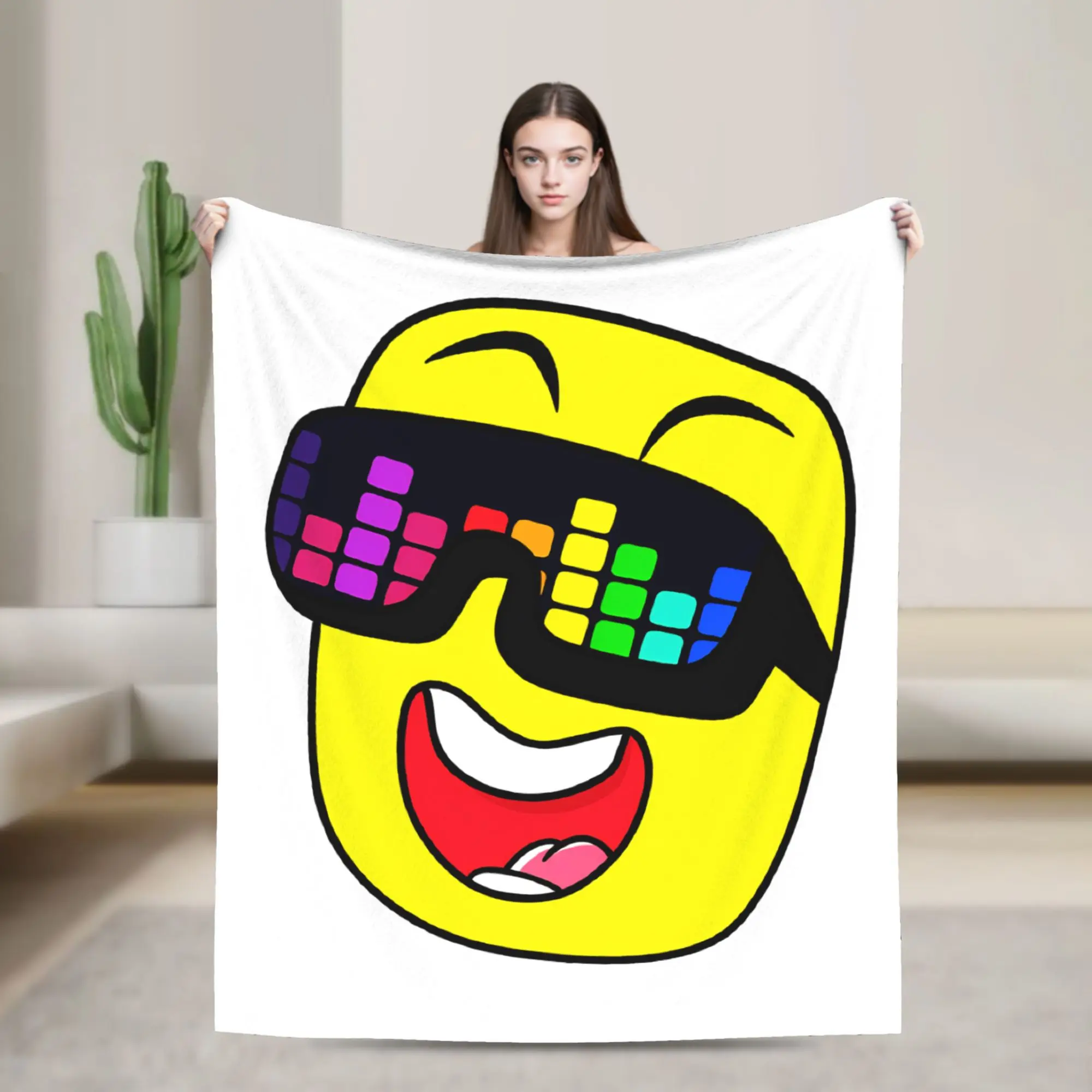 Warm Soft Blankets Travel S-Sunny And M-Melon  Throw Blanket  Flannel Bedspread For Bedroom Funny Sofa Bed Cover