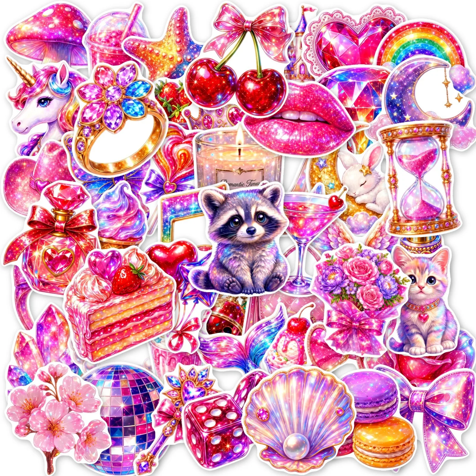 50 PCS Y2K Glitter Pink Cartoo - Glitter Vinyl Roll review and price