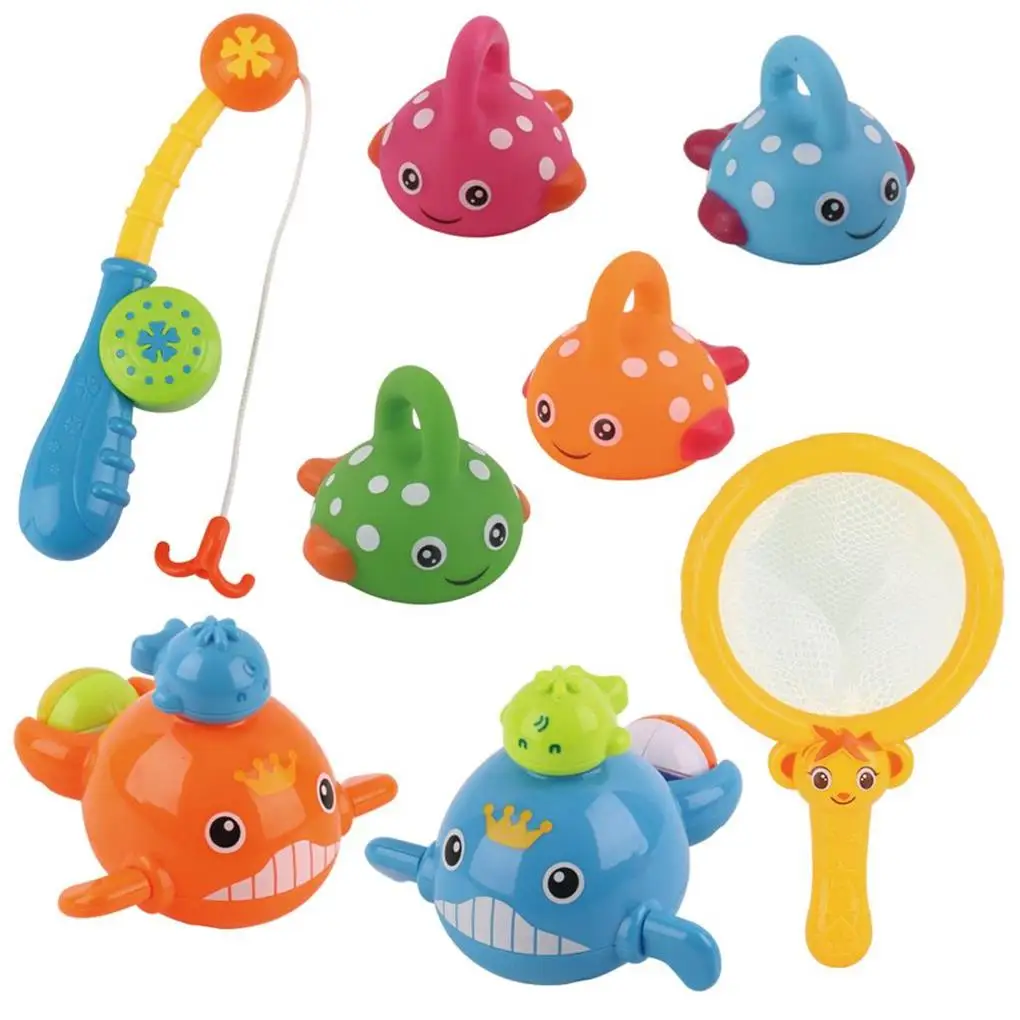 Kids Fishing Game Bath Toys Bathing Playthings Fish Catching Shower Toys