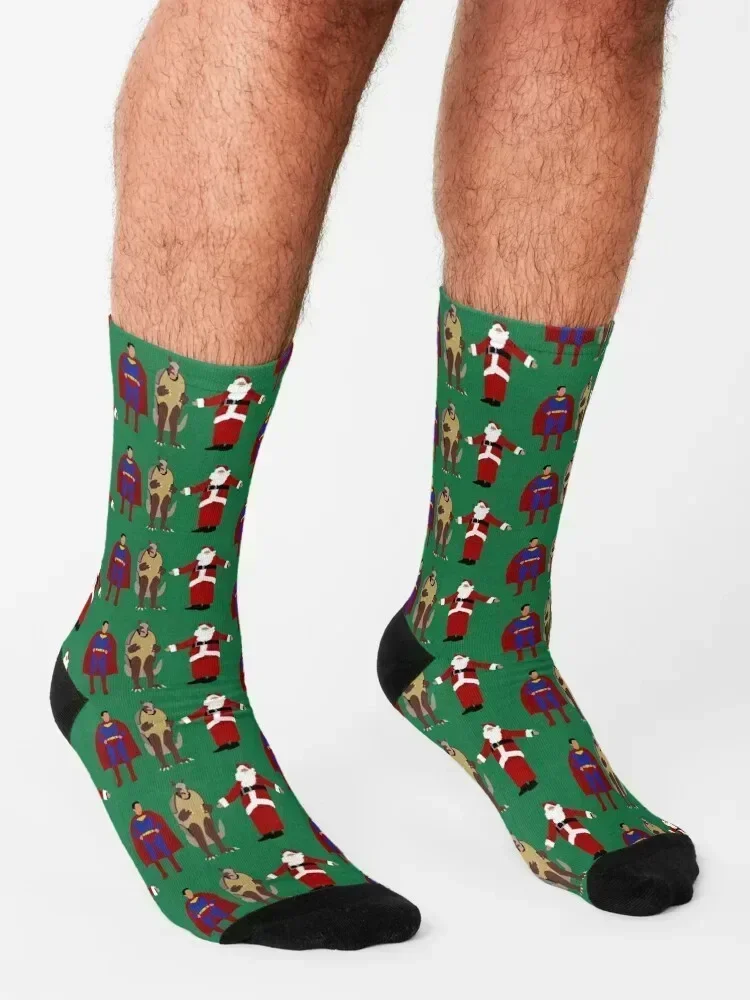 The Christmas Heroes Socks Lots compression New year's hiking Socks For Men Women's