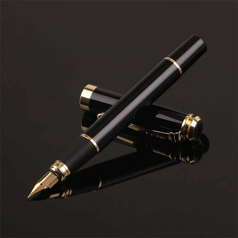 

Calligraphy Fountain Pen Smooth Writing Golden Trim Business Fountain Pen Black Drawing Writing Ink Pen Student Stationery