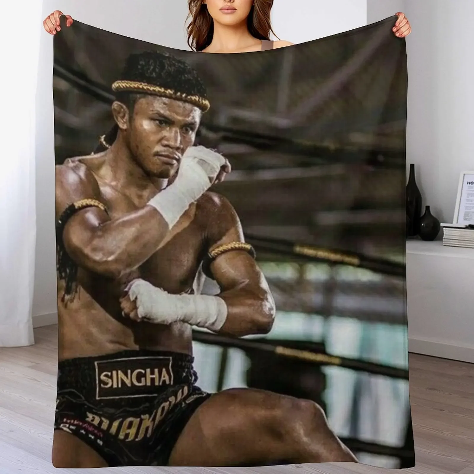

buakaw Throw Blanket Warm Napping Blanket for Office Couch Bed