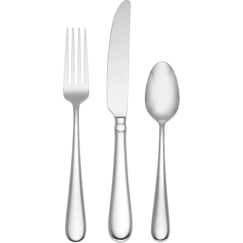 

24-Piece 18/10 Stainless Steel Cutlery Set, Service for 8, Dishwasher Safe, Includes Knives, Spoons, Forks