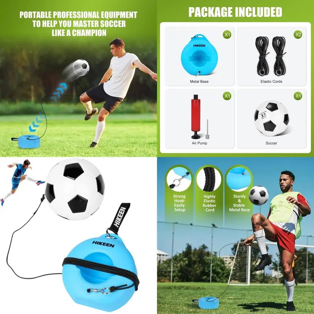 

Soccer Training Set with Metal Base Portable Solo Trainer Equipment with Rebound Ball-Popular Soccer Gift,Socce Skills Practice