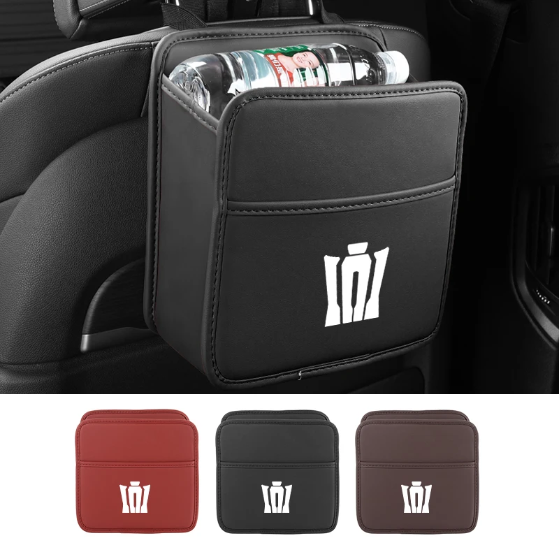 Car Logo Seatback Organizer Box Leather Seat Storage Hang Bag Accessories For Toyota Crown S170 S180 S200 S21 JZS171 JZS171W JZX