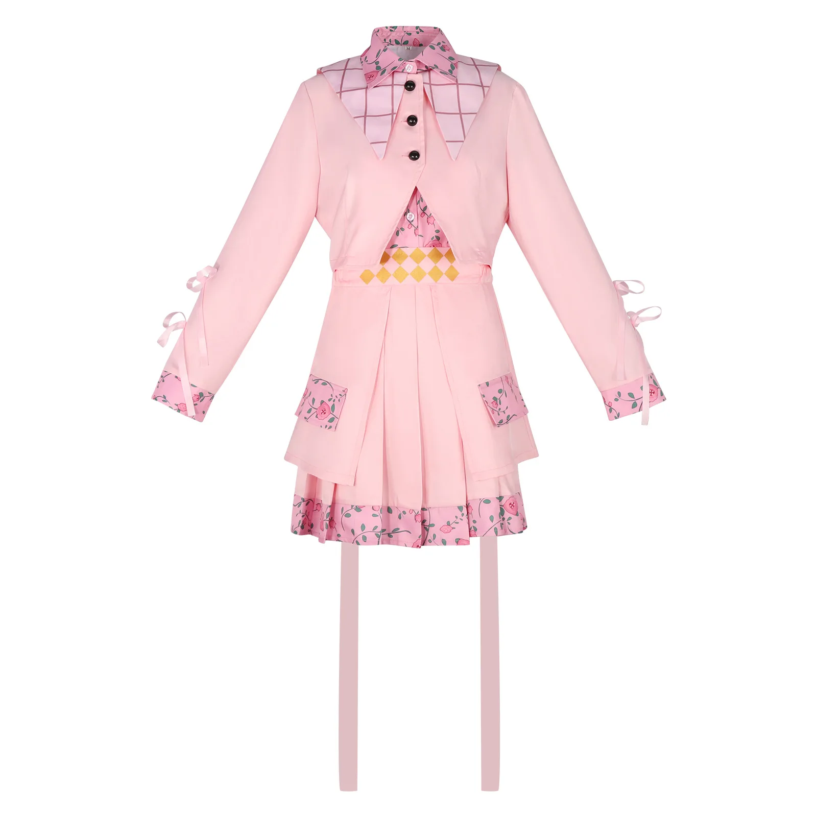 

Kohane Azusawa Popular game costumes Cosplay Pink Floral prints Sweet style Set