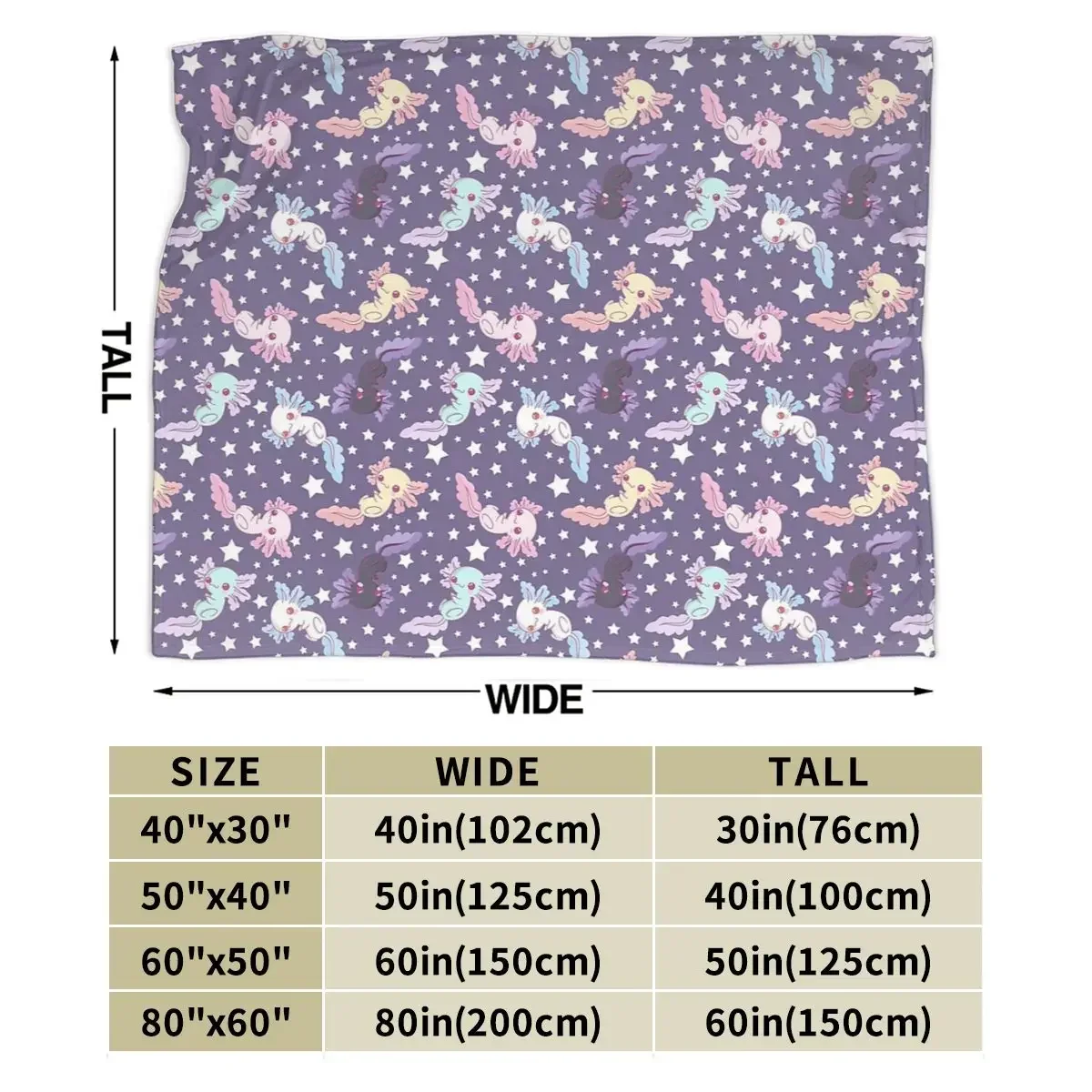 Kawaii Axolotl Pattern Lilac Blankets Soft Warm Flannel Throw Blanket Bedding for Bed Living room Picnic Travel Home Sofa