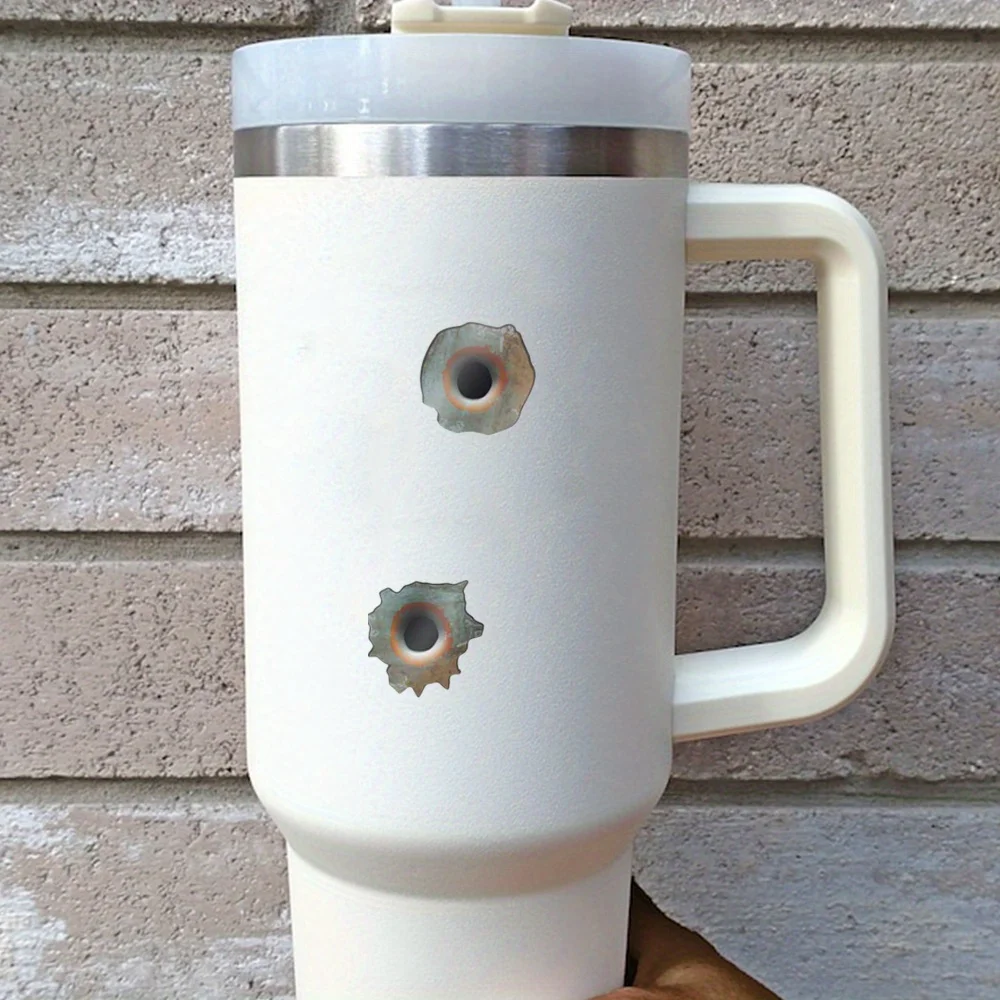 6 قطعة ملصقات دراجة نارية بفتحة رصاصة صدئة مقاومة للماء للدراجات النارية هدية خزان الوقود لتقوم بها بنفسك نافذة السيارة الجسم شارات الفينيل المتينة