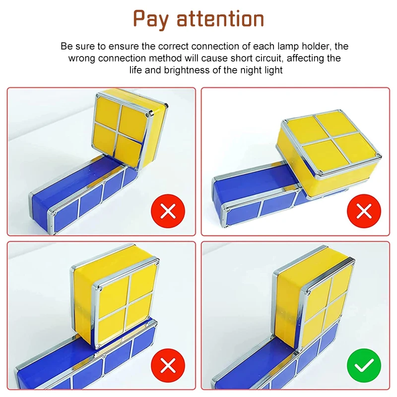 Lampka nocna do układania w stosy DIY Puzzle Nowość LED 7 kolorów 3D Tangram Light Domowa lampka biurkowa do sypialni Dzieci Nastolatki Idealny prezent urodzinowy