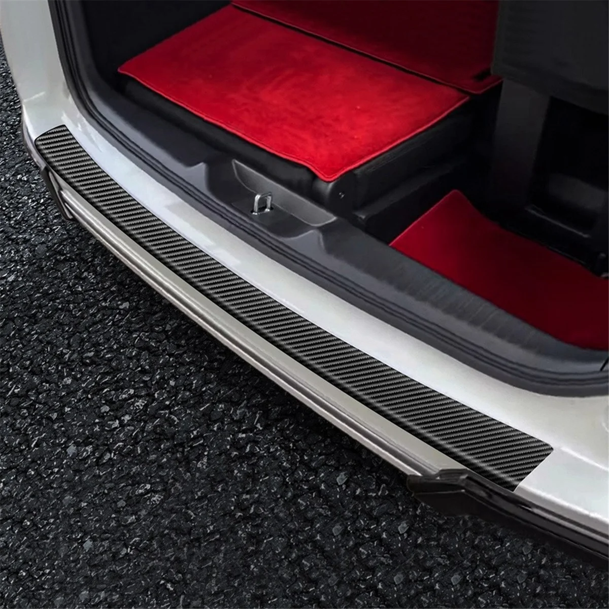 Strisce di rivestimento per protezione bagagliaio in pelle per auto d'epoca per Honda STEPWGN RP8 Strisce di rivestimento protettivo per protezione posteriore per auto in fibra di carbonio