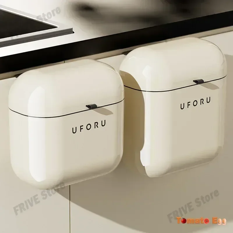 

Large Kitchen Waste Storage Box Punch-free Hanging Trash Can with Lid Suitable for Countertop or Under Sink Kitchen Tools