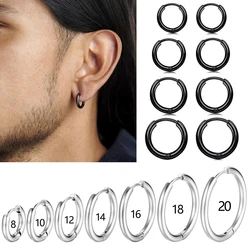 2PC/Set Stainless Steel Hoop Earrings Round Small Huggie Earrings Unisex Jewelry Pendientes Mujer Aretes Cartilage Piercing
