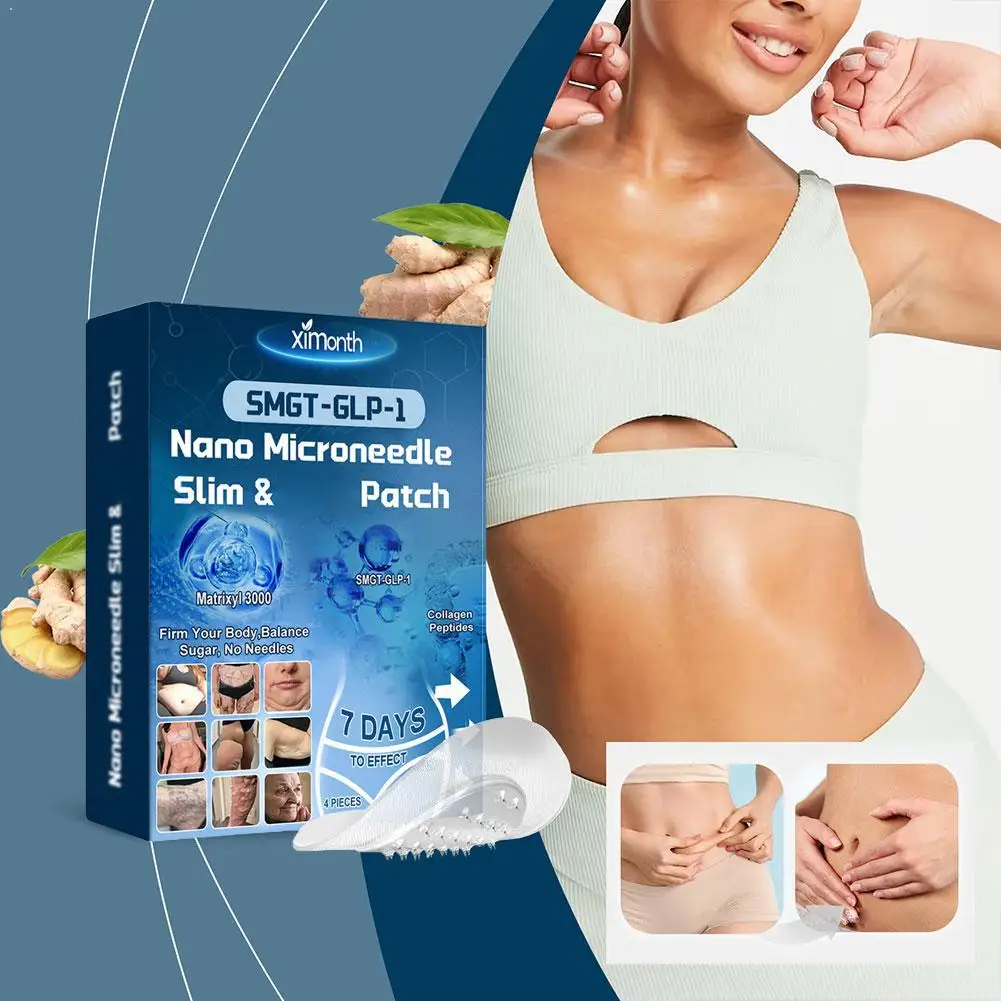 

XIMONTH SMGT-GLP-1 нано-микроиглы для похудения, растительные экстракты, невидимые пластыри для похудения, пластыри для ухода за телом, ежедневный уход за кожей