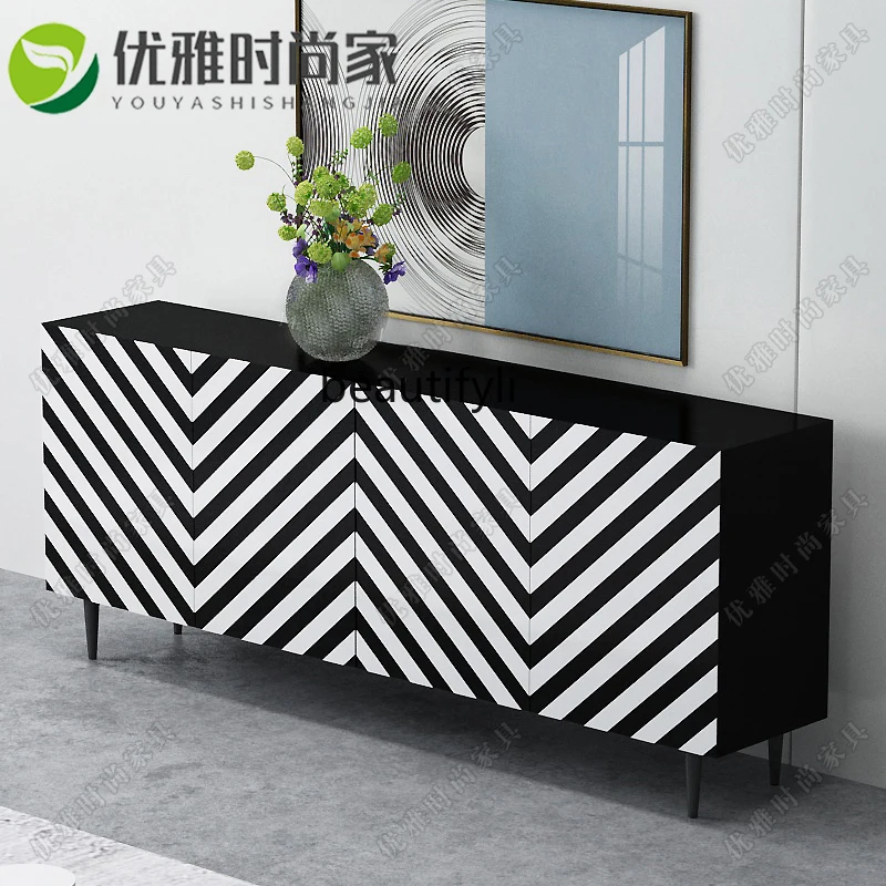 New paint dining side cabinet modern simple entrance locker creative art decoration cabinet