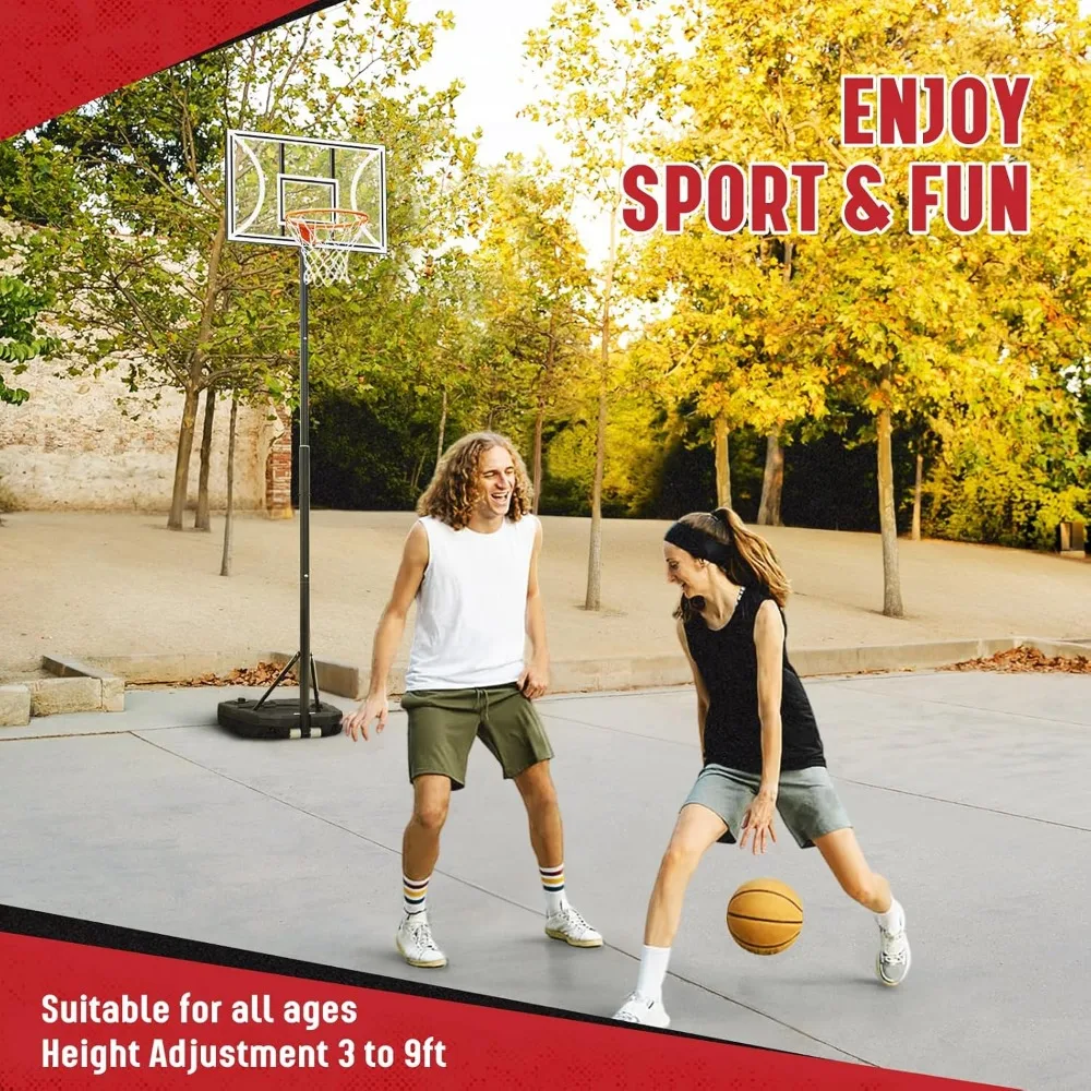 In hoogte verstelbare basketbalring voor gebruik binnen en buiten, 32 bord, 3 meter hoogtes, draagbaar zwembaddoel