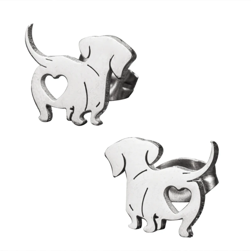 Cute Ear Pins Dachshund Dog Stud Earring Fashionable Animal Jewelry Studs Earrings Ear Accessories Gift for Women Drop shipping