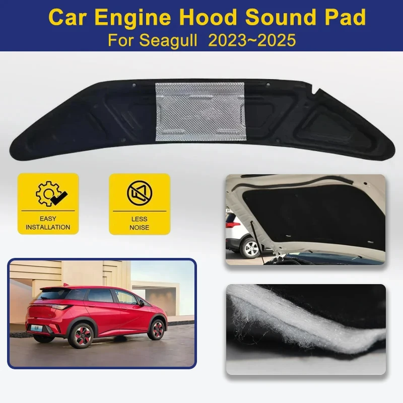 

Car Front Engine Hood Pad For BYD Seagull Dolphin Mini 2023~2025 Sunproof Cotton Covers Heat Insulation Carpets Auto Accessories