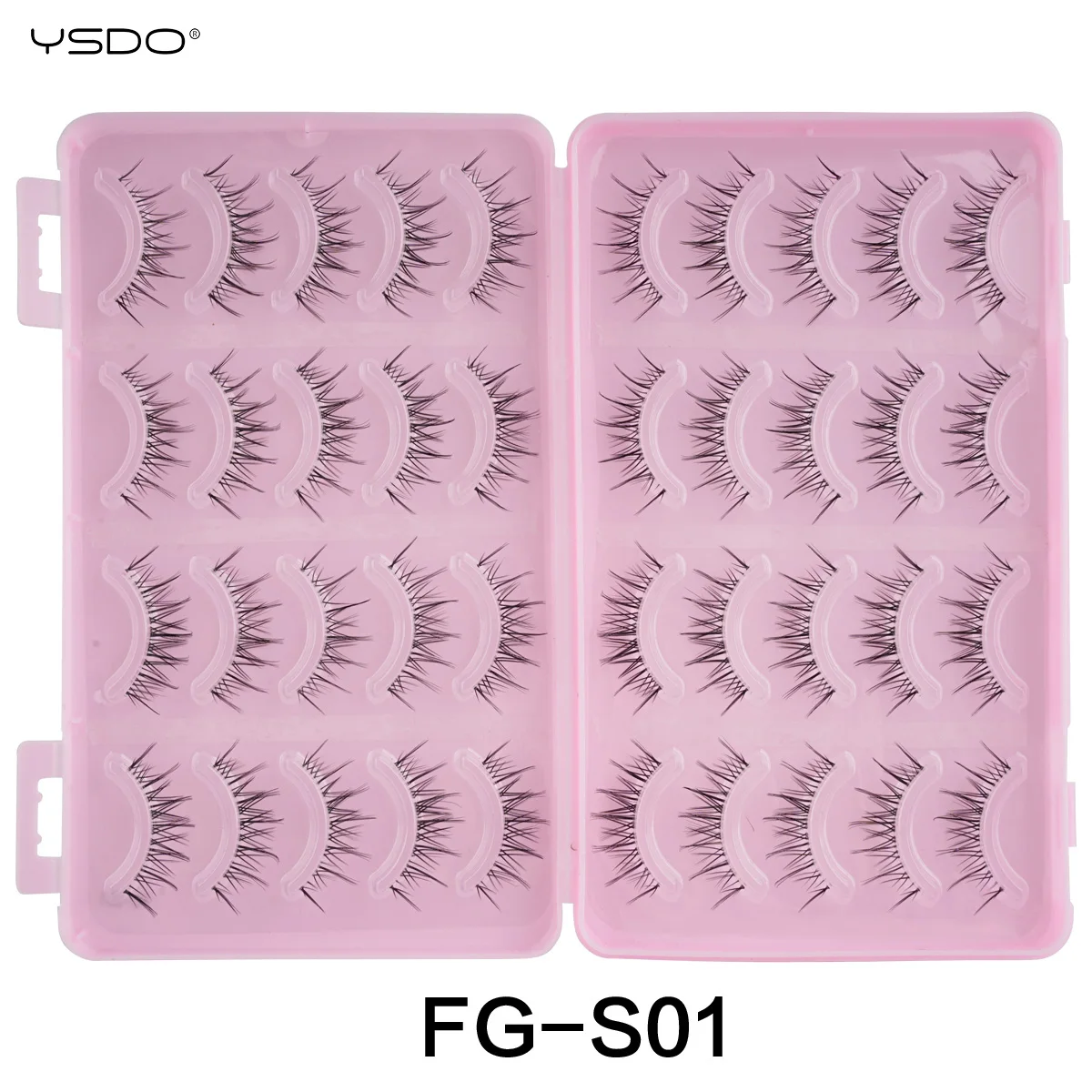 YSDO 20 pairs Natural 3D Mink Eyelashes Makeup Faux Mink Lashes Book Soft Wispy False Eyelash Extension Tools Half Fake Lashes