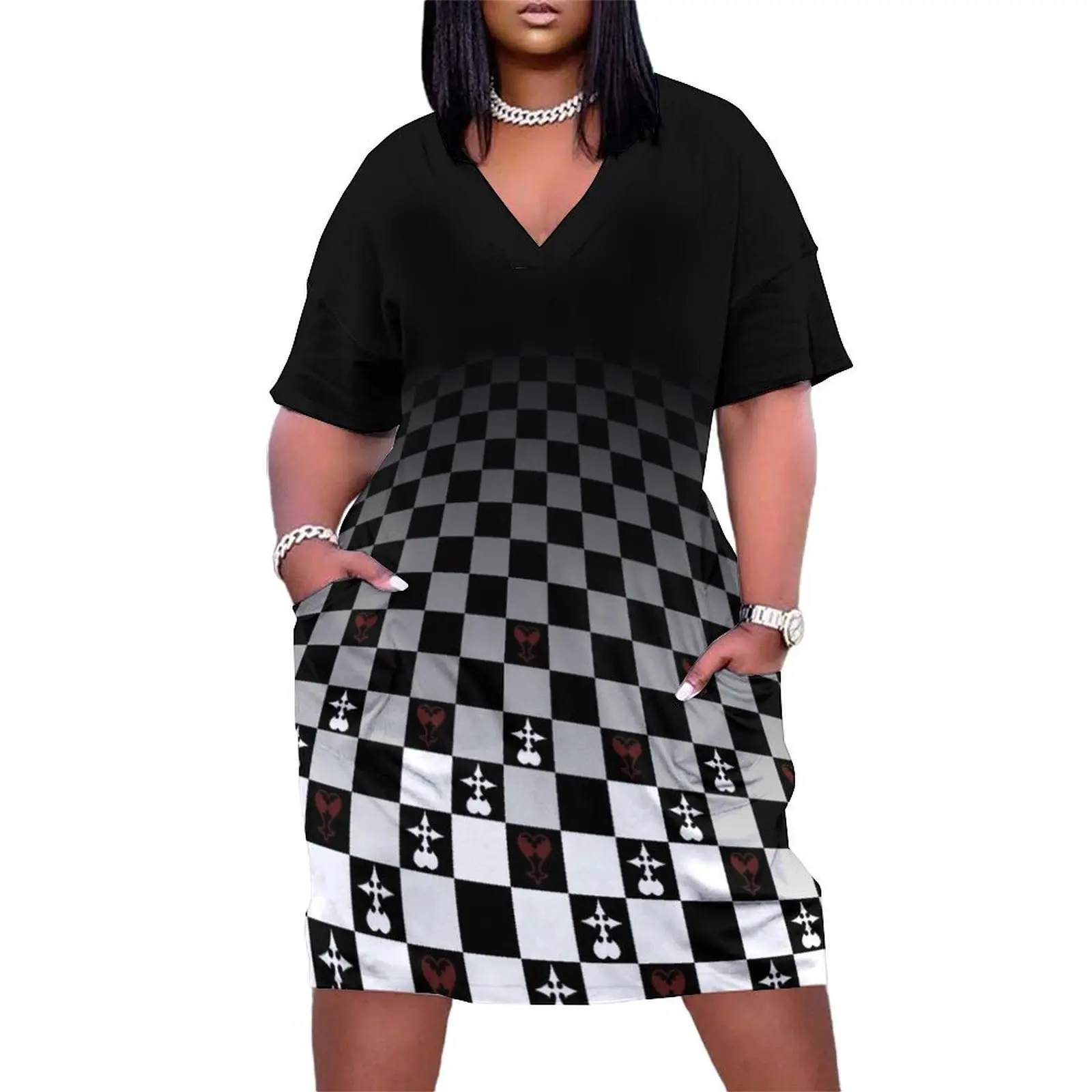 

Heartless and Nobodies - black Loose Pocket Dress Summer dresses for women Women long dress