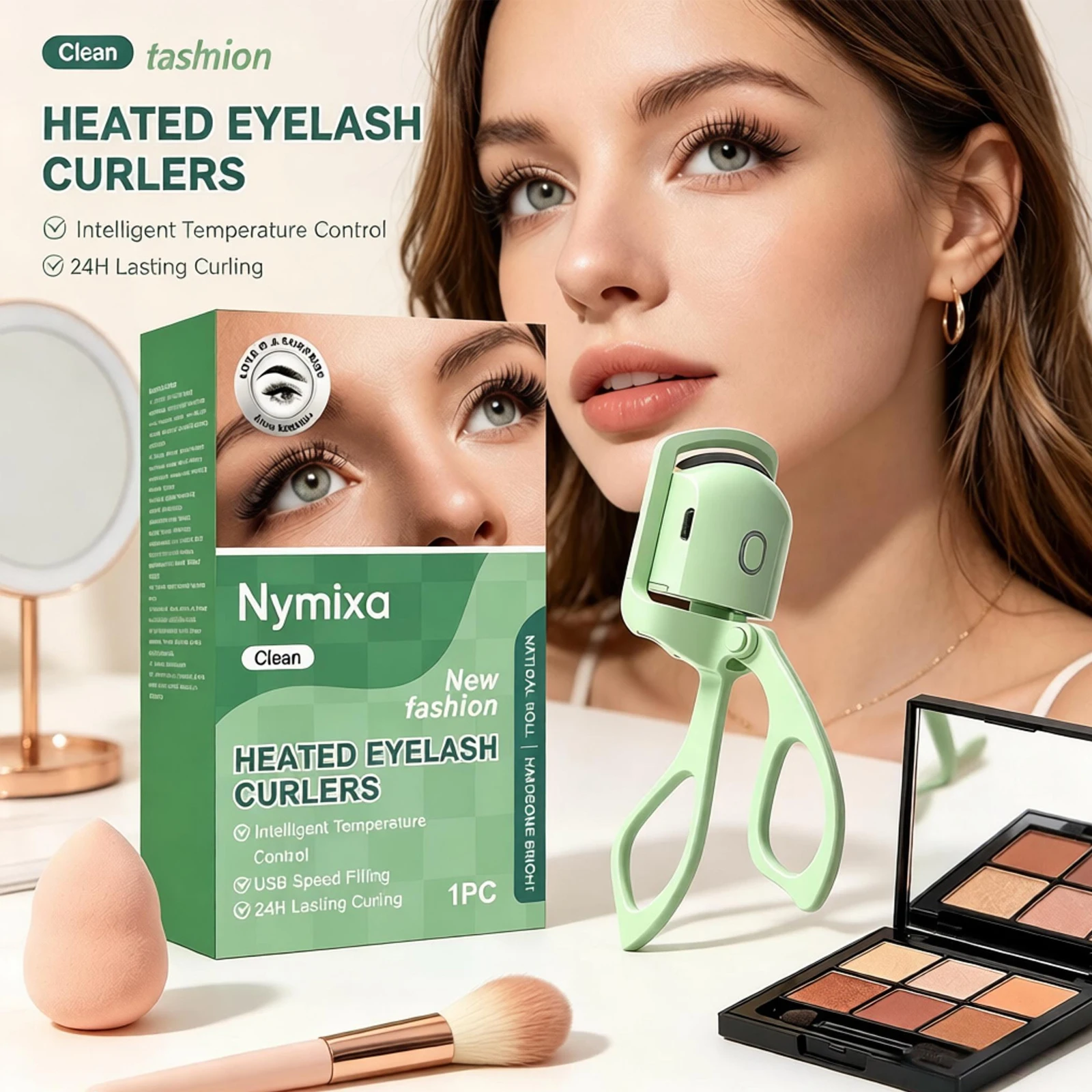 

Heated Eyelash Curler Electric Lash Lift Long Lasting Curl USB Rechargeable Portable Eye Beauty Makeup Tool For Daily Use
