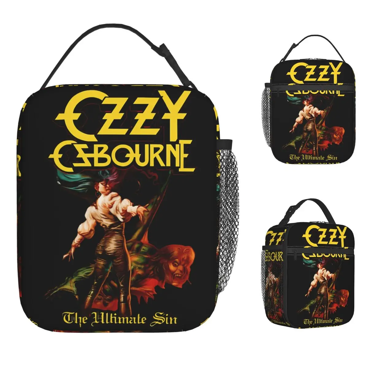 

Ozzys Osbournes Сумка для обеда Винтажная милая коробка для завтрака для путешествий унисекс Портативная сумка-холодильник на молнии Оксфордские термосумки для обеда с принтом