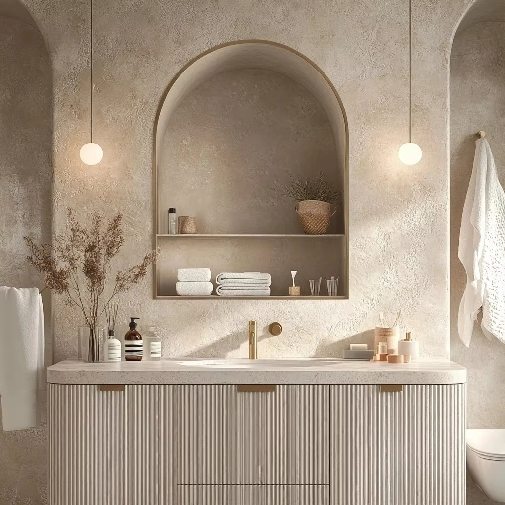 Hot-selling Modern Design Marble Bathroom Vanity Set with Wall-mounted Mirror, Custom-made for Hotels and Restrooms