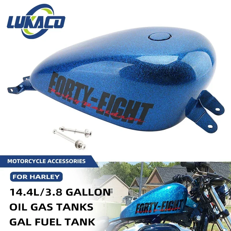 

14.4L Motorcycle Accessories 3.8 Gall Petrol Retro Fuel Oil Gas Tank Pot For Harley Sportster XL 48 883 1200 Forty-eight 2017-up