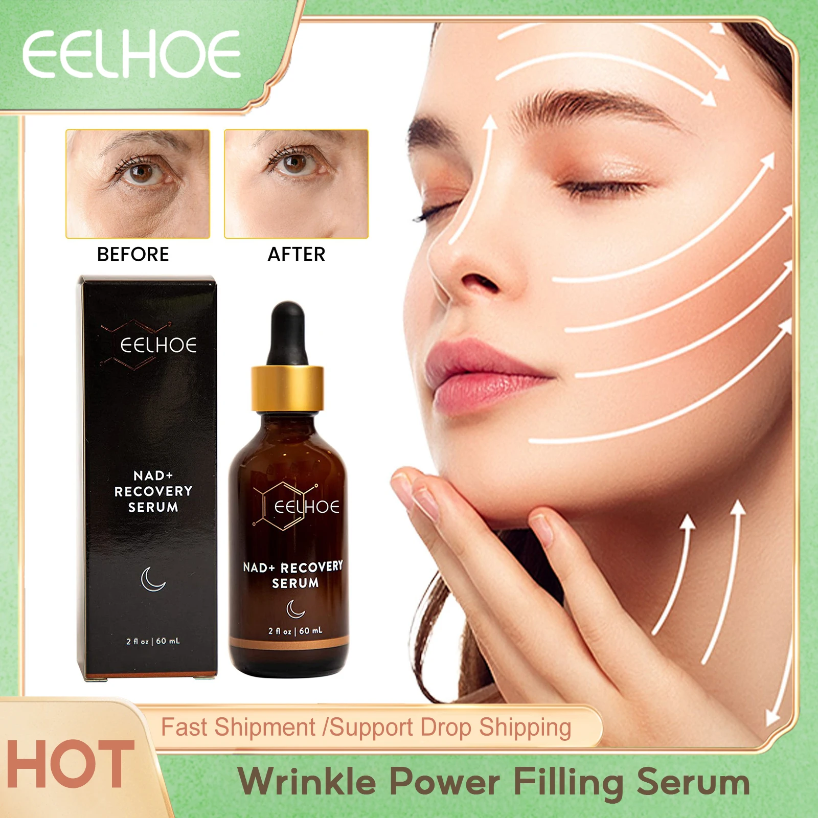 Wrinkle Power Filling Serum Lifting Firming Anti Aging Reduce Fine Lines Improve Sagging Skin Moisturizing Smooth Face Essence