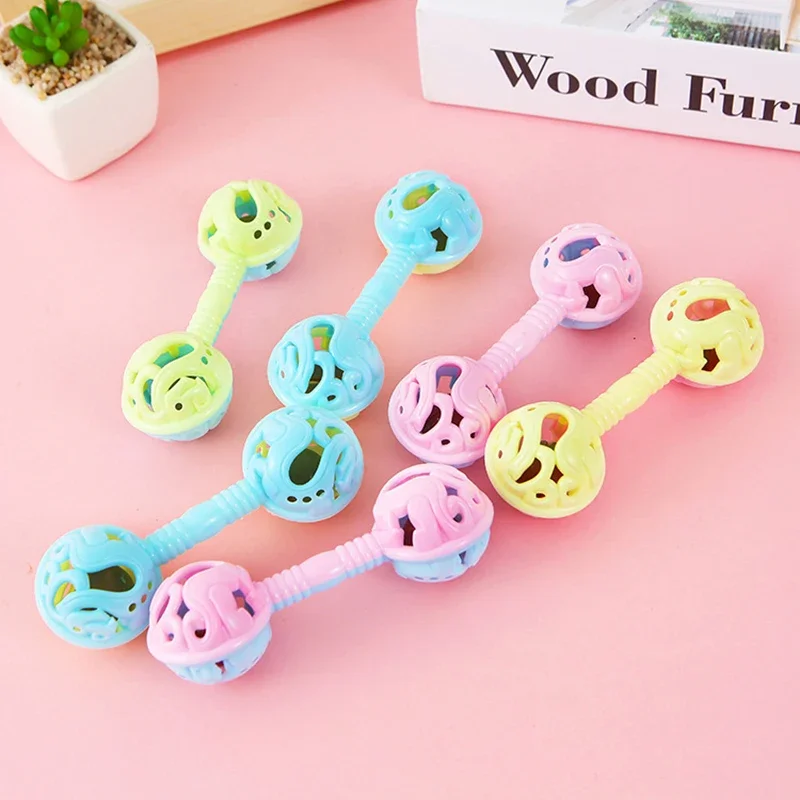 3Pcs Double-Headed Hand Rattle Children's Party Toys To Appease The Baby Small Toy Rattle Toy Baby Shower Hand Holding Bell Gift