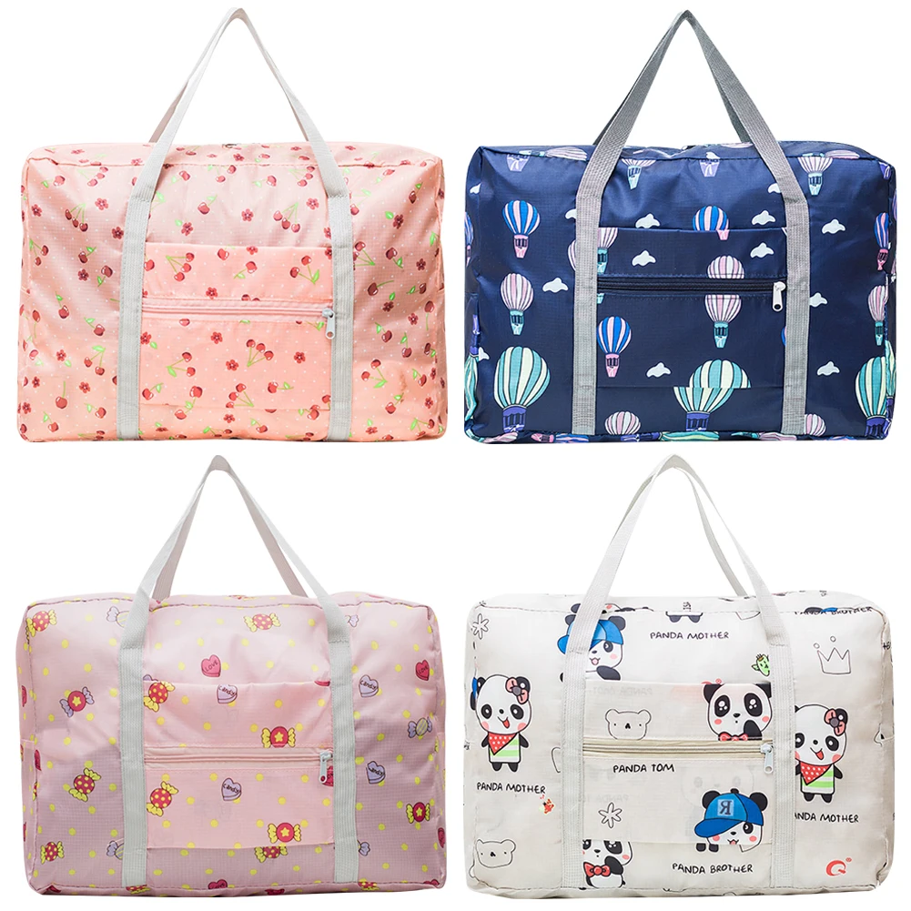 

Women Travel Duffel Bags Large Capacity Travel Tote Bag Waterproof Zipper Closure with Trolley Sleeve Ladies Vacation Simple Bag