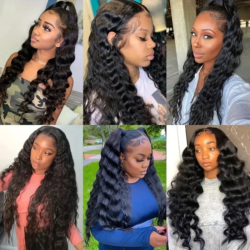 Fashionable Water Wave Curly Hair Wig African Front Lace Full Headpiece