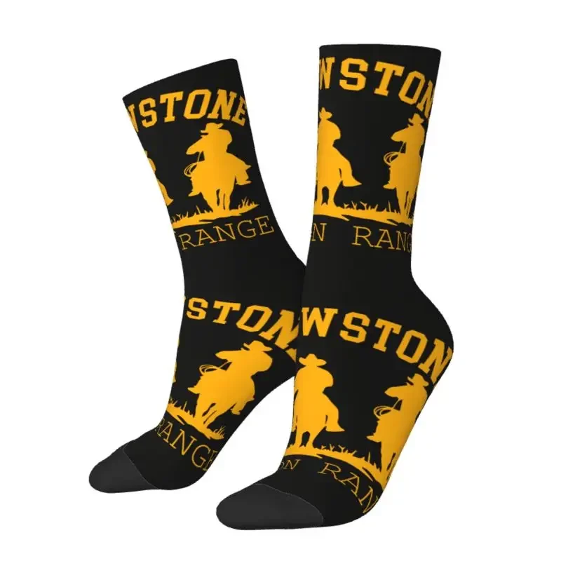 Funny Print Yellowstone Socks for Women Men Stretchy Summer Autumn Winter Dutton Ranch Crew Socks