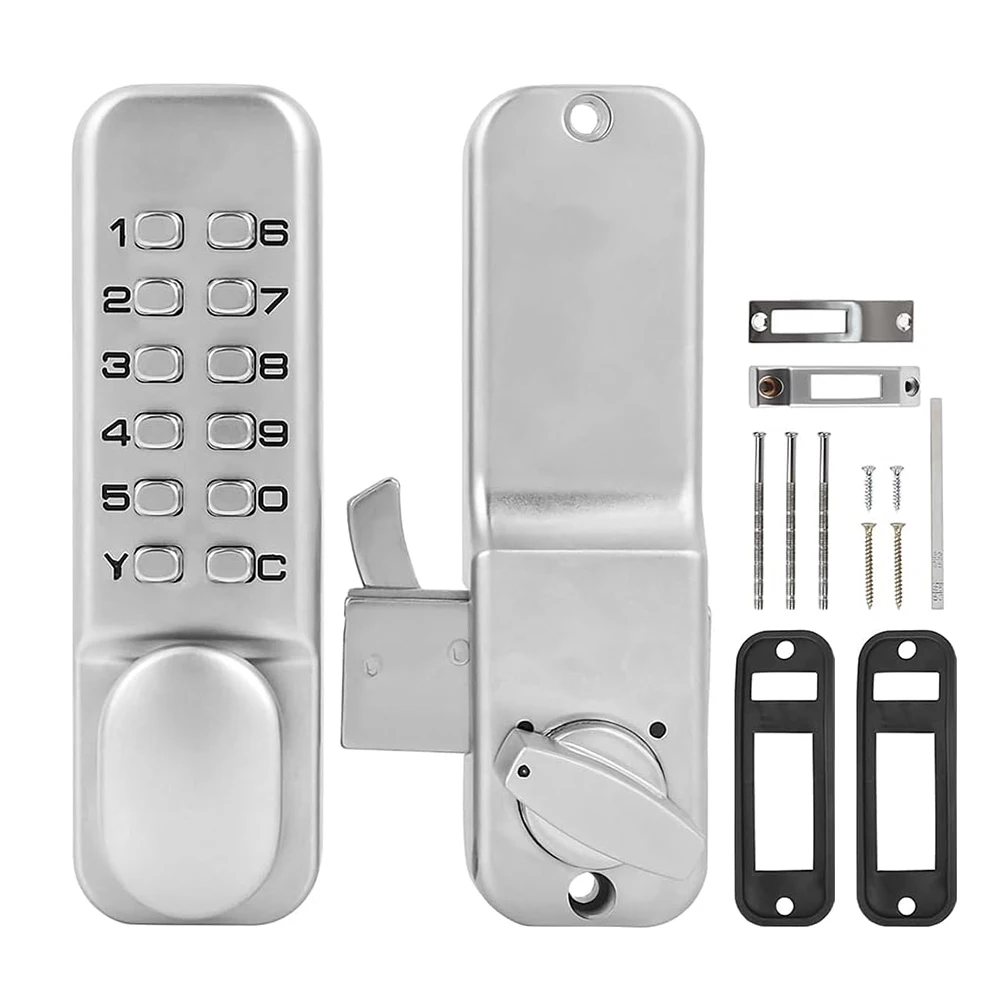 Zinc Alloy Mechanical Password Lock for Sliding Doors, Keyless Entry Door Lock for Kitchen, Balcony, Living Room, Home Security