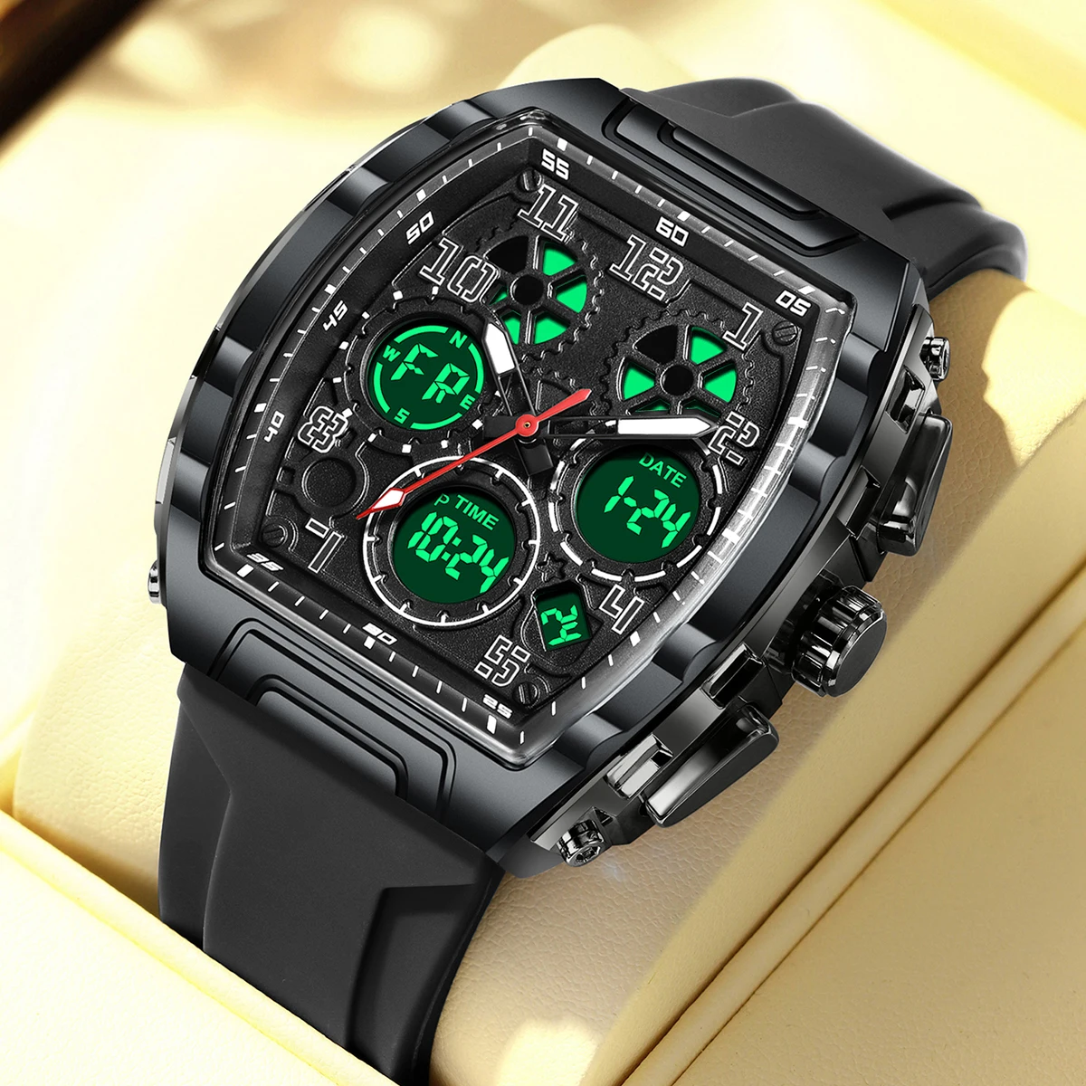 

FOXBOX Men's Digital Electronic Watch Fashion Silicone Waterproof Luminous Chronograph Date Quartz Watches for Men Reloj Hombre