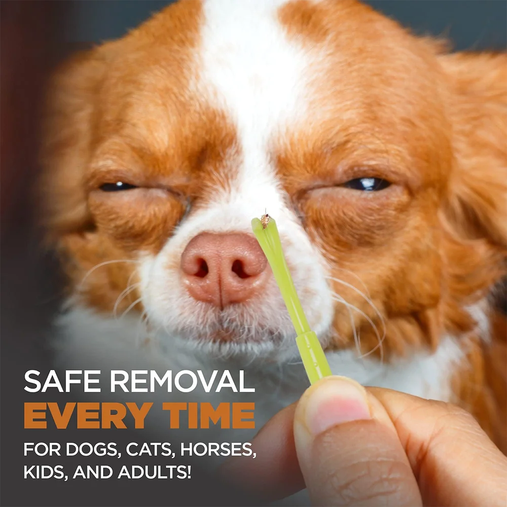 4 in 1 Tick Remover Tool Professional Removal Tweezers for Humans & Pets Flea and Tick Removal Remover Tools