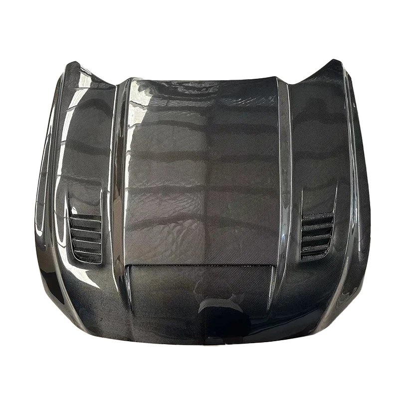 

New Durable First Carbon Fiber Front Hood Engine Cover For Mustang 6th Gen-Runman Black Car Hood Cover