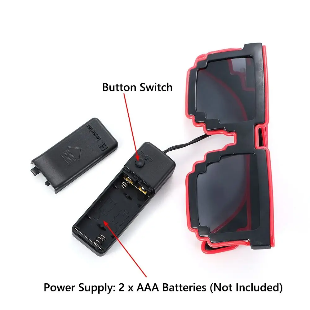 نظارات ليد فسيفساء لاسلكية ، هالوين ، عيد ميلاد ، عيد ميلاد ، مضحك ظلال الهذيان النيون ، تضيء ، بارد ، توهج في الظلام #5