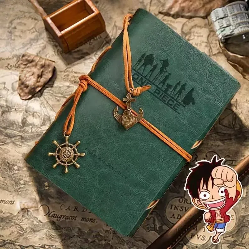 

Retro Luffy A6 notebook One Piece Creative Roronoa Zoro Ace Nami tied loose leaf travel loose leaf hand ledger gift wholesale
