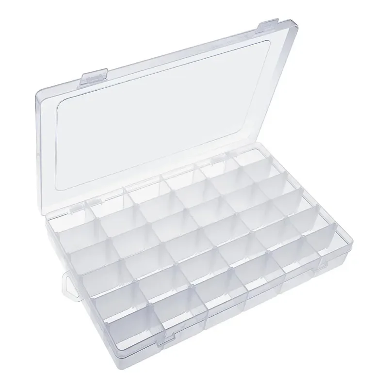 

Clear Plastic 36 Grids Storage Box Detachable Dividers Make Up Organizer Pills Drugs Earrings Bead Jewelry Storage Box Case