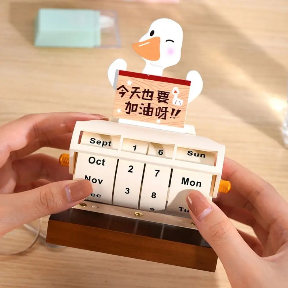 

Miniature Art Ornament Perpetual Date Calendar Desktop Ornaments Schedule Reminder Rotating Desk Calendar Adjustable Wooden