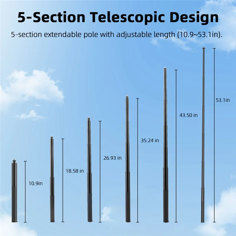 Эффективная невидимая палка для селфи Insta360 X5/OSMO POCKET 3, аксессуары для панорамной камеры